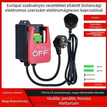 Elektroszerszámok biztonsági kapcsolója – elektromágneses vészhelyzeti kapcsoló, 250V 16A, CE, -5–40°C