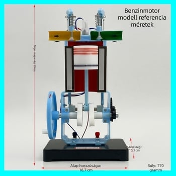 Benzin- és dízelmotor modell – négytaktus belső égésű motor modell középiskolai fizika kísérletekhez, fém kivitel, 20 db-os csomag.