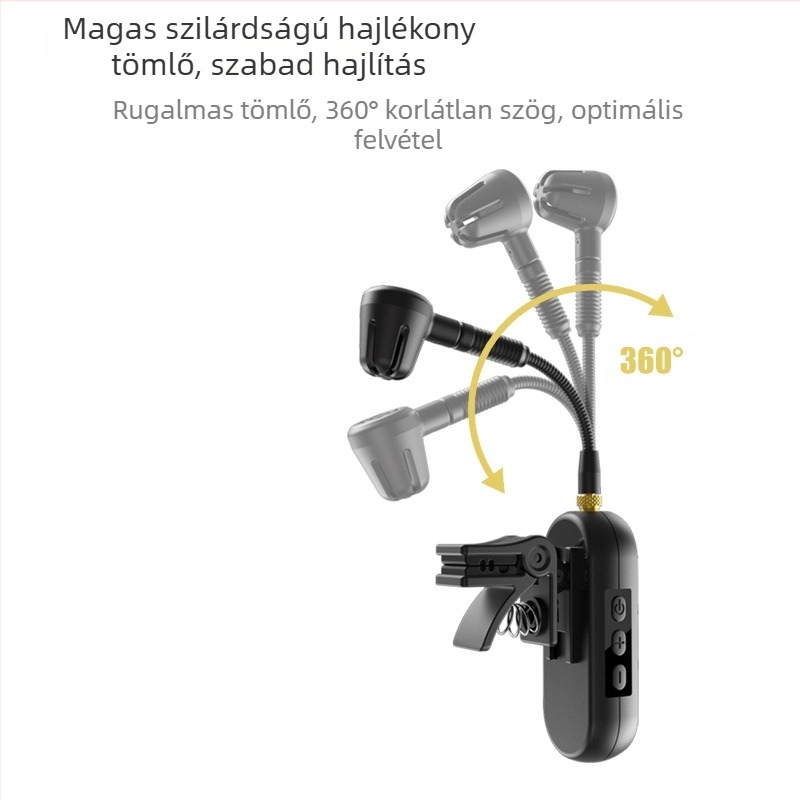 Vezeték nélküli klipszmikrofon hangszerhez – Modell M-03, Bluetooth 5.0, 1000–1200 mAh akkumulátor, 8–12 óra üzemidő, kardioid hangfelvétel