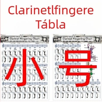 Klarinét akkord fingering diagramja, modell Clarinet Chart, anyag: bevont papír, csomagolás: műanyag zacskó, márka: Chuan mei