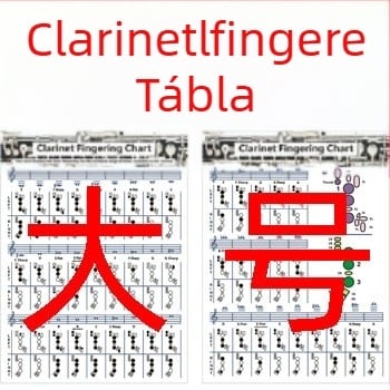 Klarinét akkord fingering diagramja, modell Clarinet Chart, anyag: bevont papír, csomagolás: műanyag zacskó, márka: Chuan mei