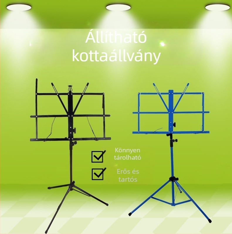 Hordozható kottaállvány gitárhoz, hegedűhöz és Guzhenghez, összecsukható és állítható, többféle színben