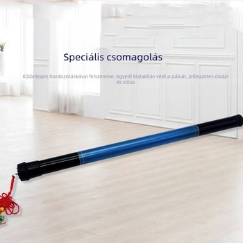 Dirigensi pálca hangszerhez, fogantyúval imitált acháttal és üveg‑acél rúd, egyedi csomagolásban