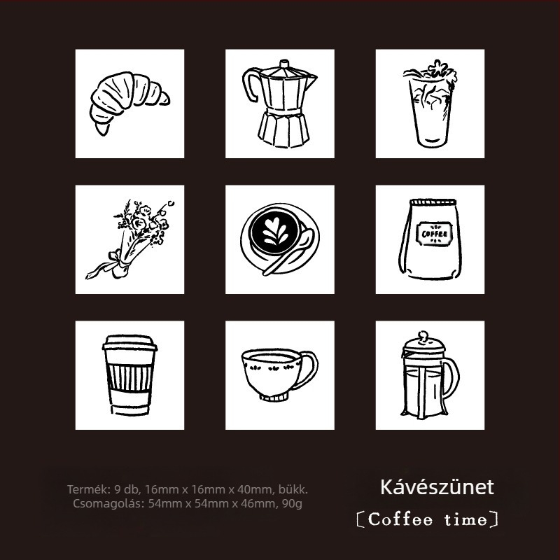 Yanji Mini Fapecsét Naplóhoz – 9 darabos készlet, többfunkciós, környezetbarát