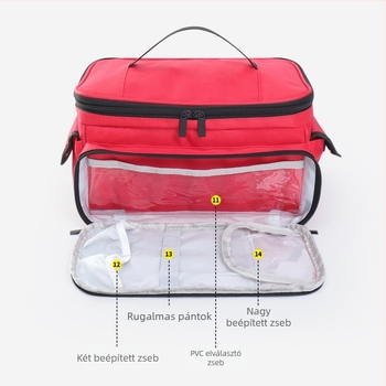 Gyógyszertároló táska – kézitáska-stílus, Oxford anyag, többfunkciós, modell 2264, utazáshoz