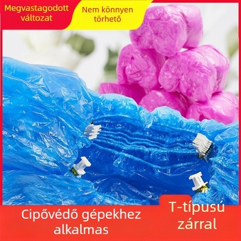 Pedálról működtethető cipővédő gép, vízálló PE védőborítókkal, T-formájú csattal, beltéri pormentes környezetekhez