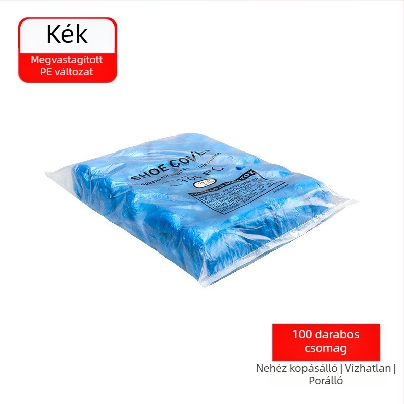 Pedálról működtethető cipővédő gép, vízálló PE védőborítókkal, T-formájú csattal, beltéri pormentes környezetekhez