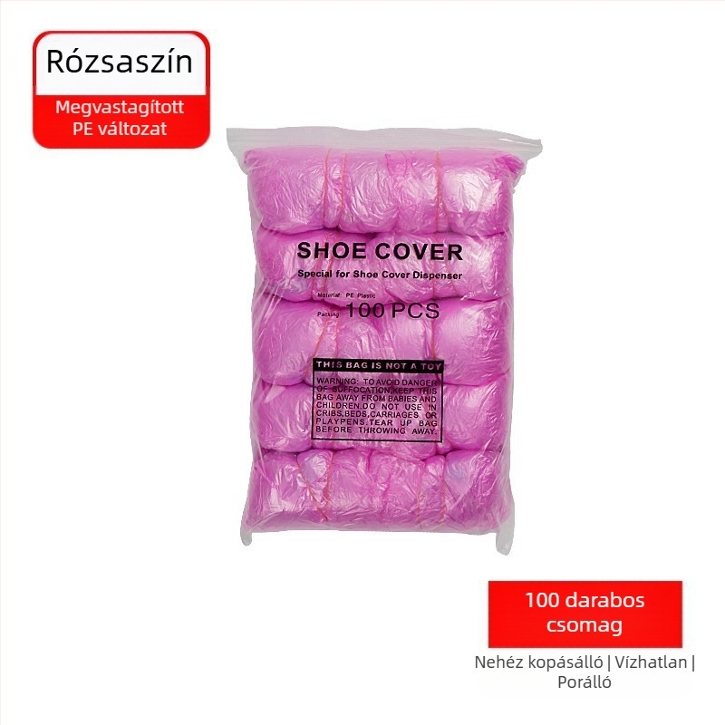 Pedálról működtethető cipővédő gép, vízálló PE védőborítókkal, T-formájú csattal, beltéri pormentes környezetekhez