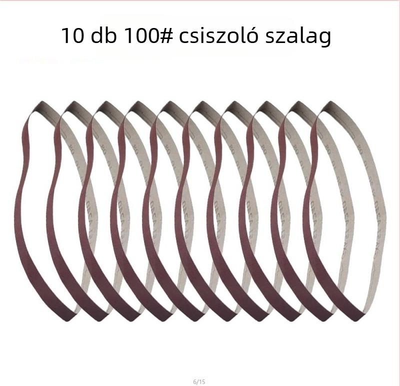 Elektromos szalagcsiszoló módosított szögcsiszolóhoz, polírozás késekkel és ollókkal, kis asztalos eszköz — Anyag: alumínium-oxid