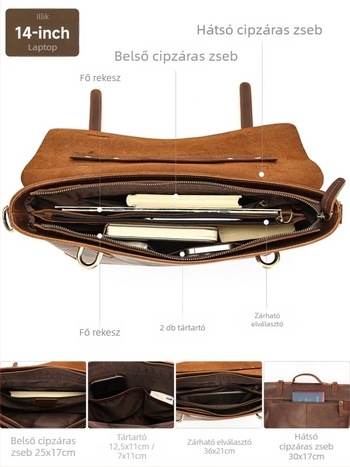 Férfi crossbody táska valódi bőrből | első réteg marhahúrból; kopásálló; egyszínű dizájn; poliészter bélés