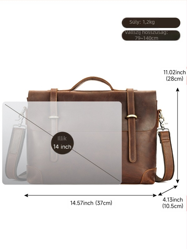 Férfi crossbody táska valódi bőrből | első réteg marhahúrból; kopásálló; egyszínű dizájn; poliészter bélés