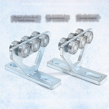 6-kerekes elektromos daru oszlopos görgős egység sínhez, rozsdamentes acél, Hui Hao