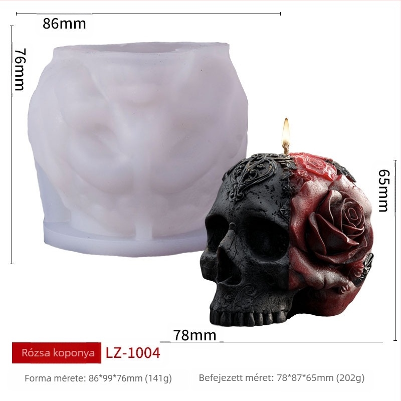 Nolaibao szilikon gyertya forma, Bone Hand sorozat – Halloween koponya dizájn, szabálytalan alak, élelmiszer-minőségű szilikon, DIY gyertya készítés
