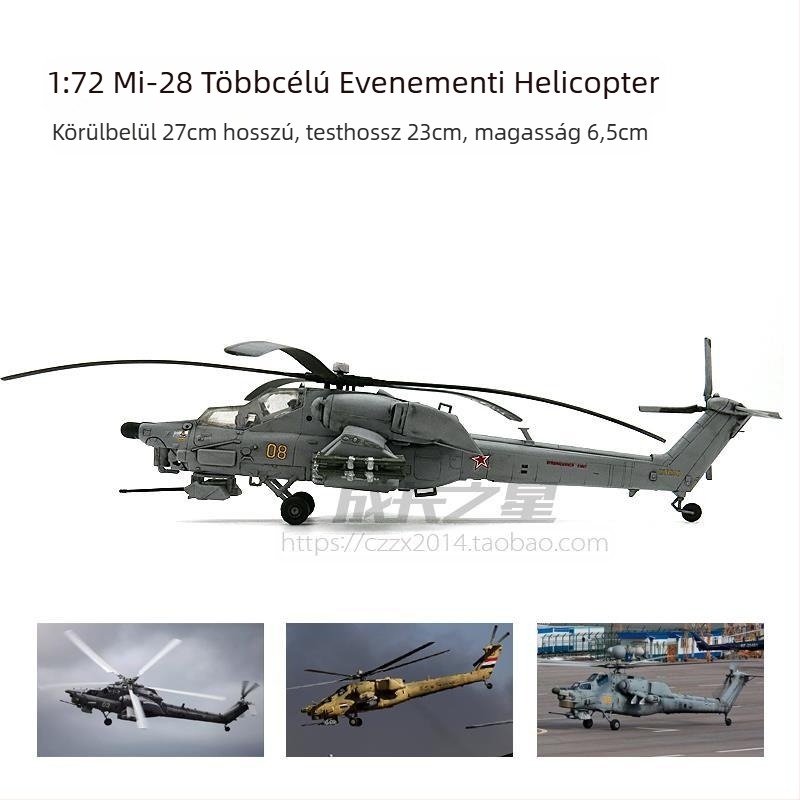 Mi-28 Havoc katonai helikopter játék, 1:72, mozgó alkatrészekkel, összeszerelés nem szükséges