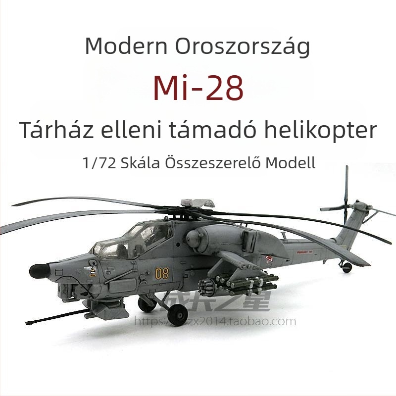 Mi-28 Havoc katonai helikopter játék, 1:72, mozgó alkatrészekkel, összeszerelés nem szükséges