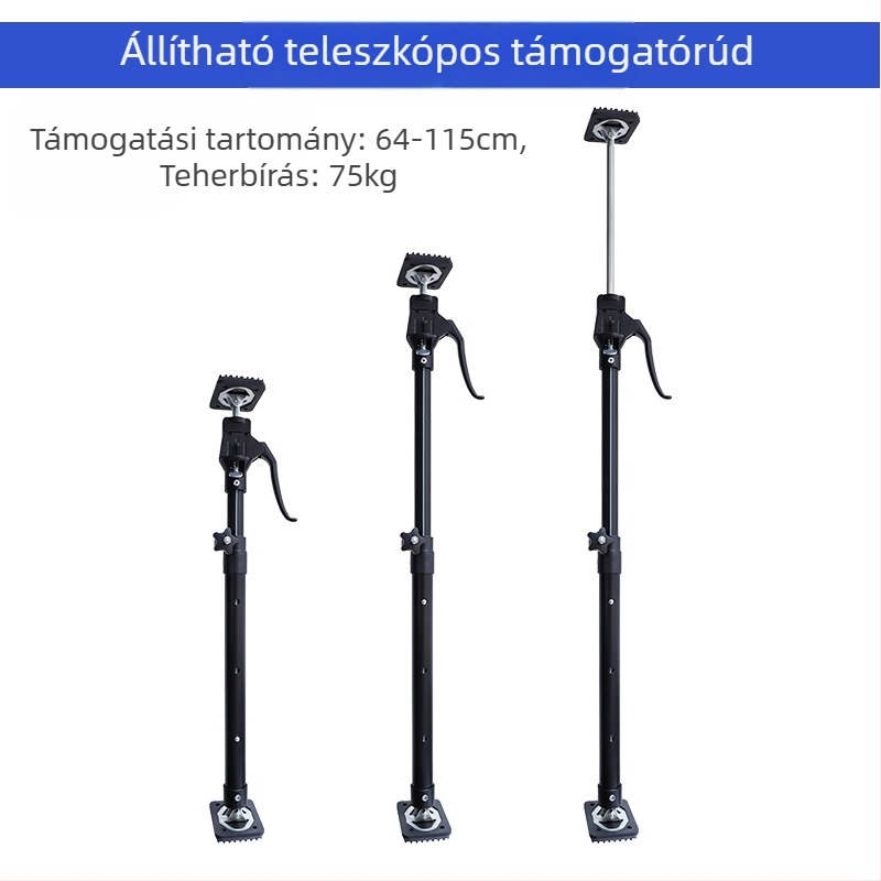 RUITOOL teleszkópos szekrény-támogató rúd, háromfokozat állítás, vastagított rozsdamentes acél váz, 2 részes készlet háztartási szereléshez, márka RUITOOL