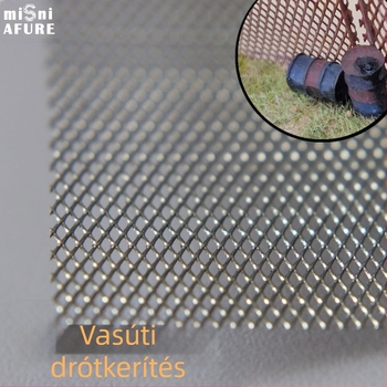 Vasúti makett dróthálós kerítés – szűrőháló makett diorámához – modell 465515, termékkód Th%j # Lznlolznlofgsdj # Fglzn