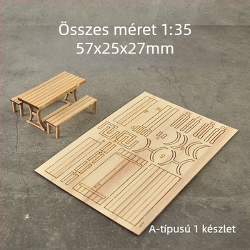 Ke Zuo Fából készült asztal- és szék készlet statikus diorama modellekhez, 15-35 éveseknek