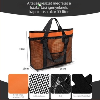 Kültéri tároló táska, kétfunkciós strandtáska hálós bevonattal, utazótáska - Származás: Jinhua, Zhejiang