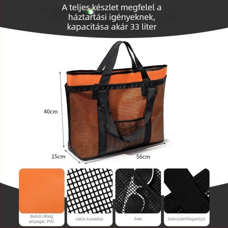 Kültéri tároló táska, kétfunkciós strandtáska hálós bevonattal, utazótáska - Származás: Jinhua, Zhejiang