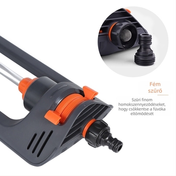 Forgó öntözőfej 19 fúvóka, nagy hatótávolságú, automata lengő mozgás a gyephez