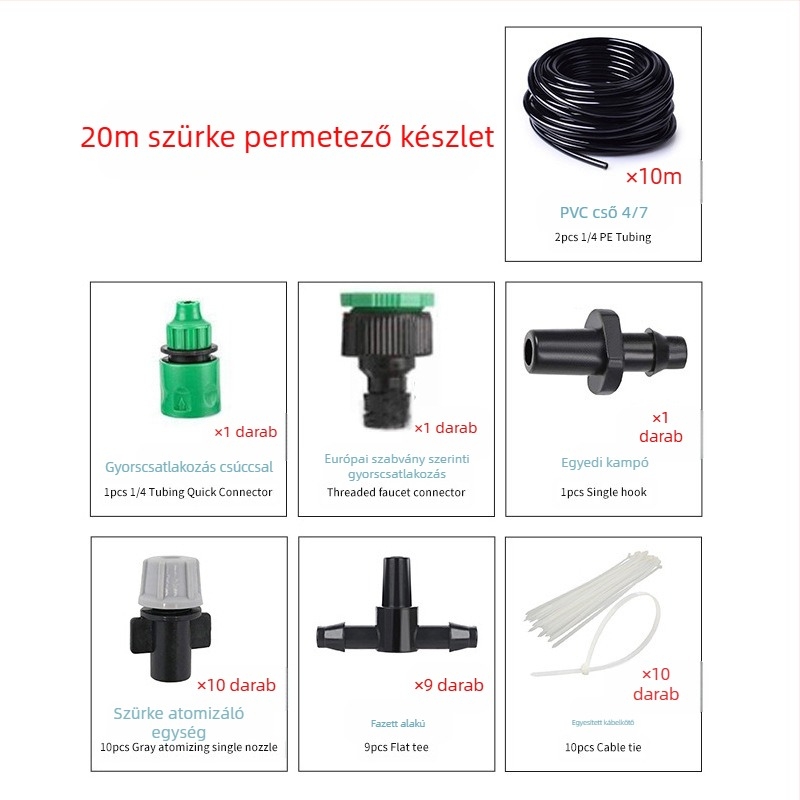 Mikro-spray öntözőkészlet — PVC anyag, 500 ml kapacitás, kiváló atomizálás, otthoni kertészkedéshez és közterületi zöldterületekhez