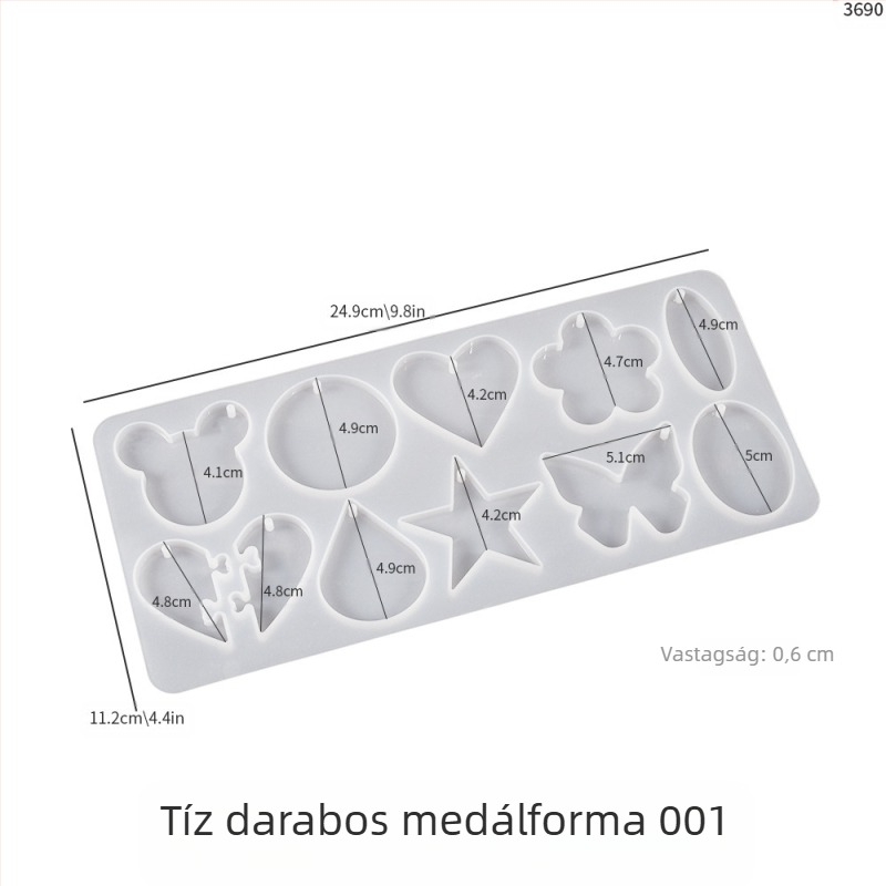 Szilikon forma 26 angol betűs függőkhöz – szabálytalan alakú, epoxikristály DIY, tükrös felület, könnyű kivétel a formából