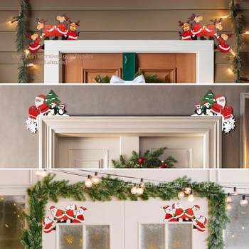 Boxwood ajtó sarok dísz — fából készült függő dekoráció karácsonyi dekorációhoz otthonra és az irodába