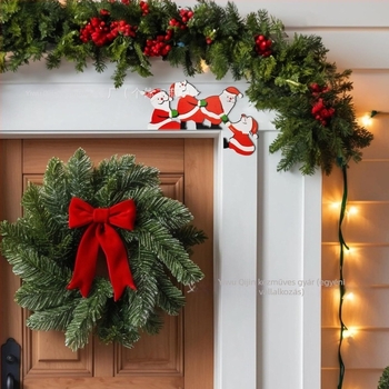 Boxwood ajtó sarok dísz — fából készült függő dekoráció karácsonyi dekorációhoz otthonra és az irodába