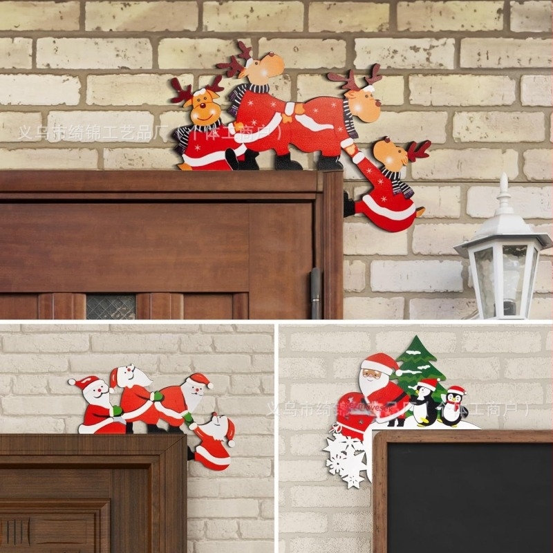 Boxwood ajtó sarok dísz — fából készült függő dekoráció karácsonyi dekorációhoz otthonra és az irodába