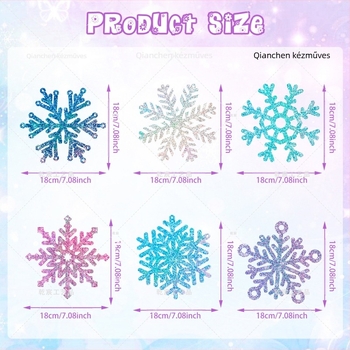 Karácsonyi hópehely lógatható dekoráció — papírból, csomagolás: OPP zacskó + hátsó kártya, testreszabás elérhető, karácsonyi ünnepre alkalmas