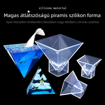 Epoxigyanta öntőforma - piramiskalakú szilikon forma, magas átláthatóságú, száraz virágokhoz