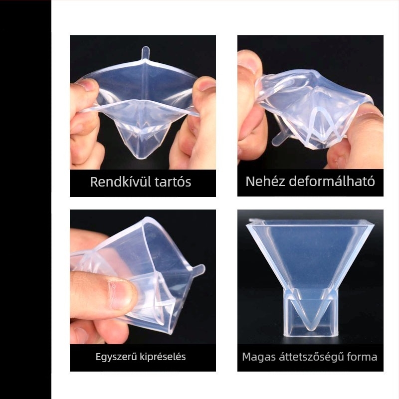 Epoxigyanta öntőforma - piramiskalakú szilikon forma, magas átláthatóságú, száraz virágokhoz