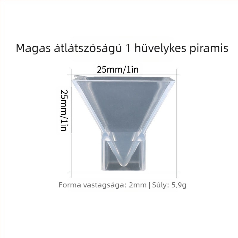 Epoxigyanta öntőforma - piramiskalakú szilikon forma, magas átláthatóságú, száraz virágokhoz