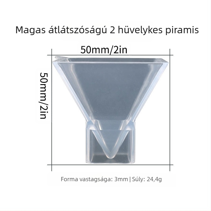 Epoxigyanta öntőforma - piramiskalakú szilikon forma, magas átláthatóságú, száraz virágokhoz