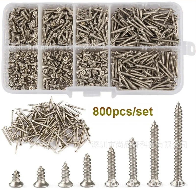 Önmetsző csavarok készlet süllyesztett fejű, 1006 szénacél, UNI 8119 szabvány