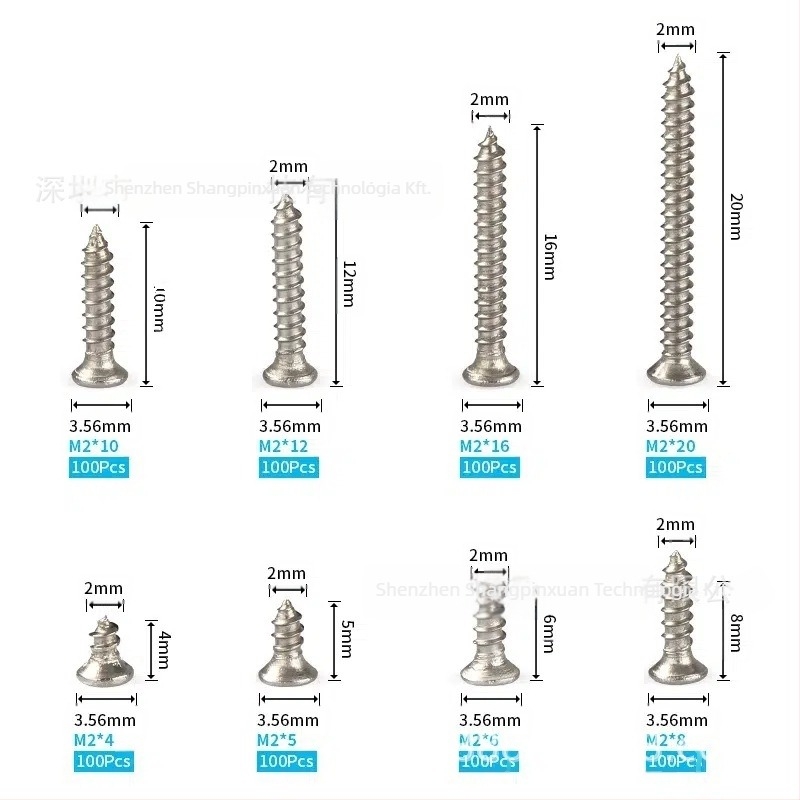 Önmetsző csavarok készlet süllyesztett fejű, 1006 szénacél, UNI 8119 szabvány