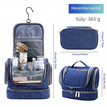 Kozmetikai táska, kocka alakú, Oxford szövetből, többfunkciós, utazáshoz ideális.