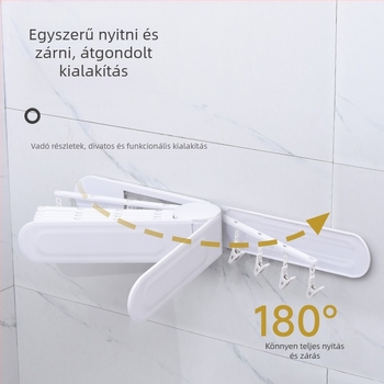 Sudijia összecsukható ruhaszárító akasztó, forgatható zokniakasztó, kör alakú klipsz dizájn, műanyag