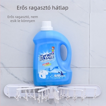 Sudijia összecsukható ruhaszárító akasztó, forgatható zokniakasztó, kör alakú klipsz dizájn, műanyag