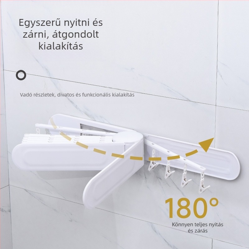 Sudijia összecsukható ruhaszárító akasztó, forgatható zokniakasztó, kör alakú klipsz dizájn, műanyag