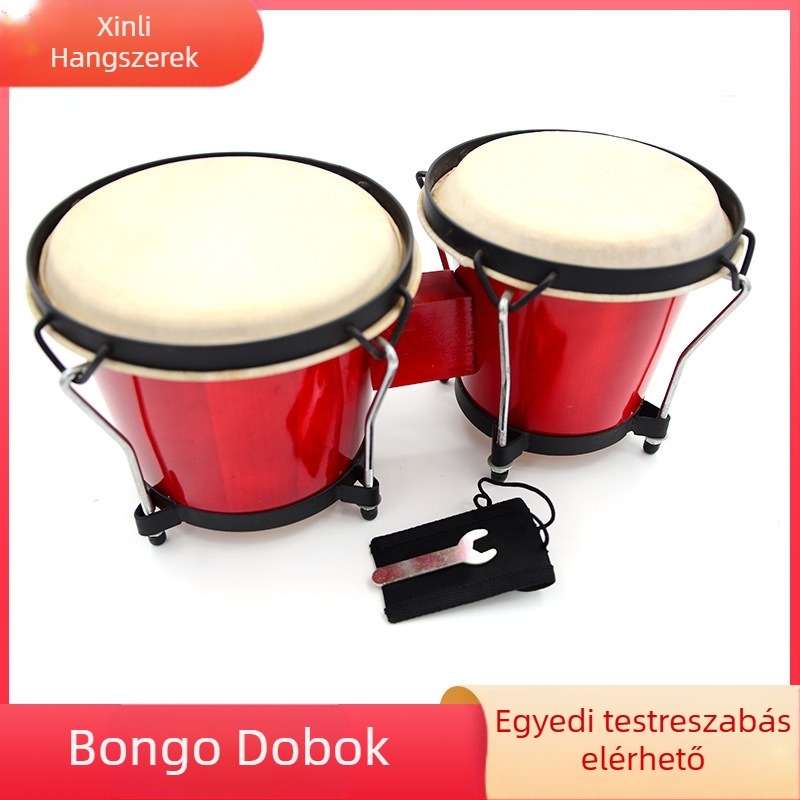 Tamburin gyerekeknek, fa testtel és bőr fejével