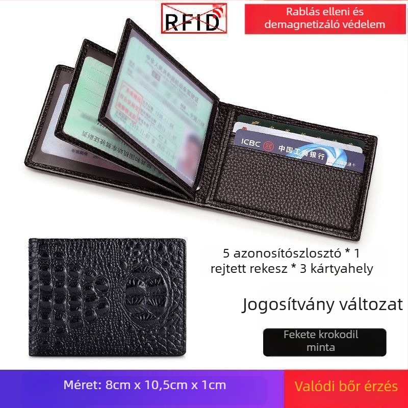 PU bőr vezetői jogosítvány tárca – kopásálló kártyatartó, útlevél és bizonyítványok tárolására, városi stílus, mindennapi használat.