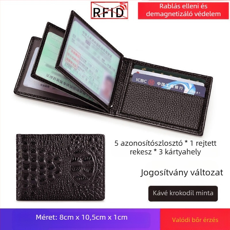 PU bőr vezetői jogosítvány tárca – kopásálló kártyatartó, útlevél és bizonyítványok tárolására, városi stílus, mindennapi használat.