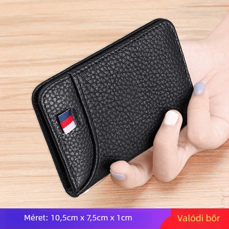Kompakt, többfunkciós jogosítvány- és forgalmi engedélytartó, ultra vékony PU bőr tok, nagy kapacitású, egyoldalas pénztárca