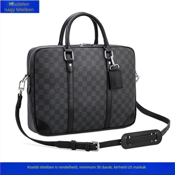 Férfi keresztpántos táska PVC-ből, vízálló, geometriai mintázat, bélés poliészter-pamut, téli 2024