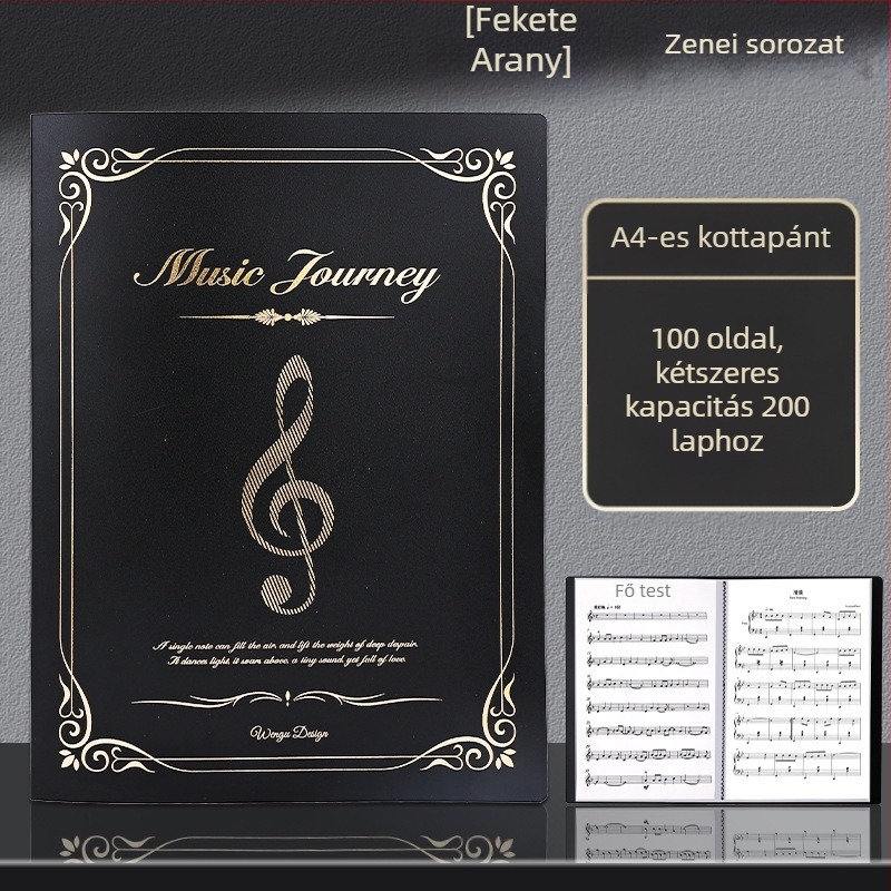 Partitúra clip — műanyag, modell: partitúra, 100 oldal, logó nyomtatás elérhető