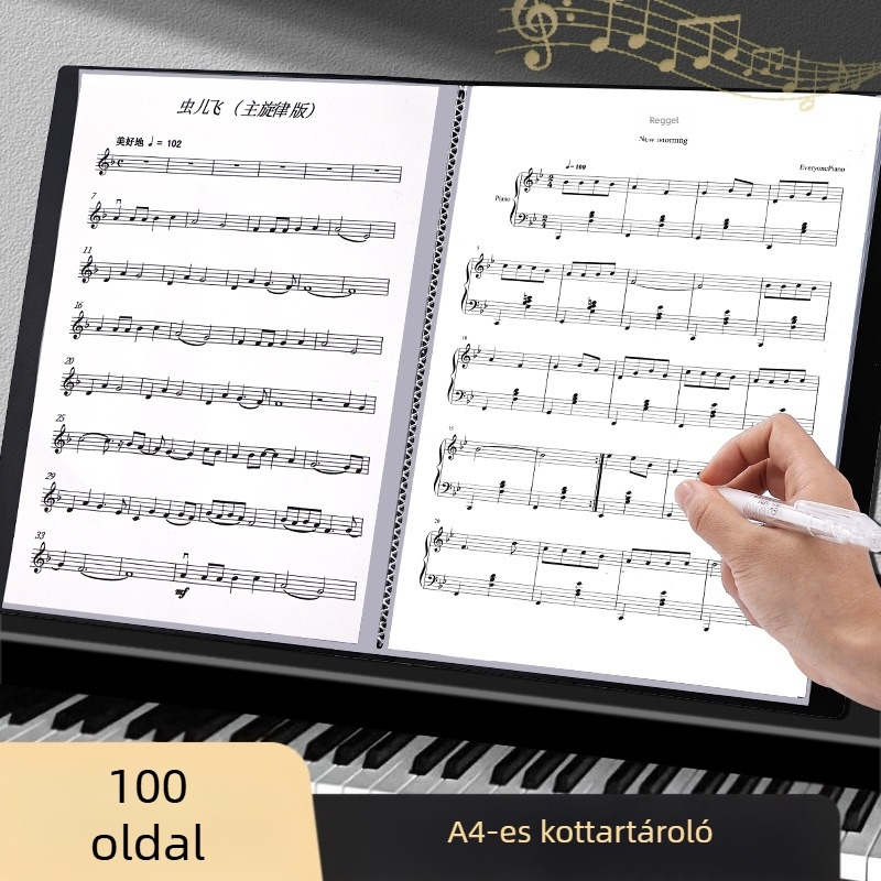 Partitúra clip — műanyag, modell: partitúra, 100 oldal, logó nyomtatás elérhető