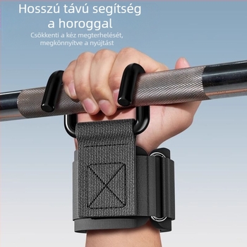 Húzódzkodási segítő kampó csuklóvédővel – poliészter szíj, 10 darabos csomag