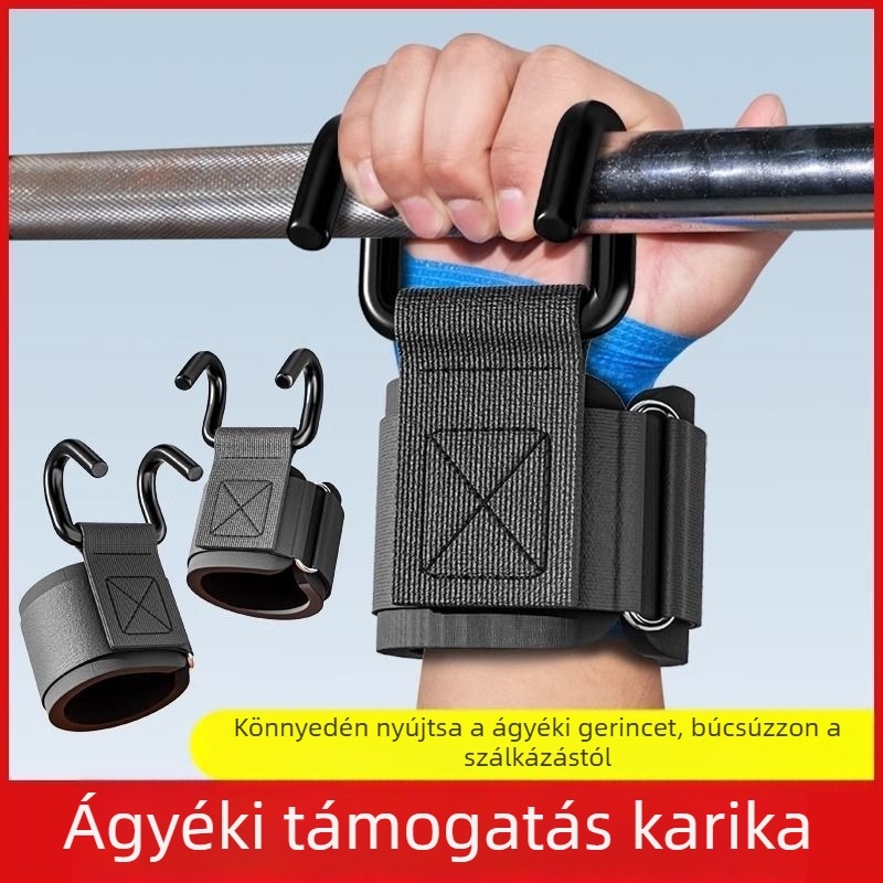 Húzódzkodási segítő kampó csuklóvédővel – poliészter szíj, 10 darabos csomag